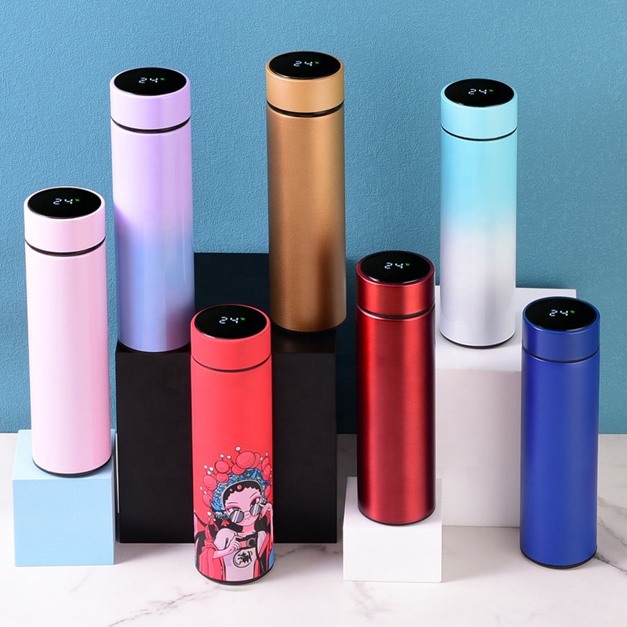 17oz 500ml Termos Private Fruit Fancy Labels Promotional Portable Led Insulated Water Bottle