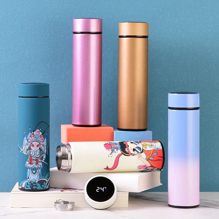 17oz 500ml Termos Private Fruit Fancy Labels Promotional Portable Led Insulated Water Bottle
