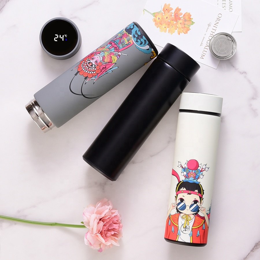 17oz 500ml Termos Private Fruit Fancy Labels Promotional Portable Led Insulated Water Bottle