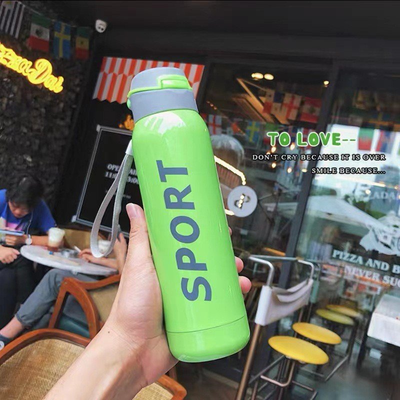 2023 New Wholesale Star Plating Stainless Steel Water Bottle Vacuum Flask with Automatic Lock for Sports