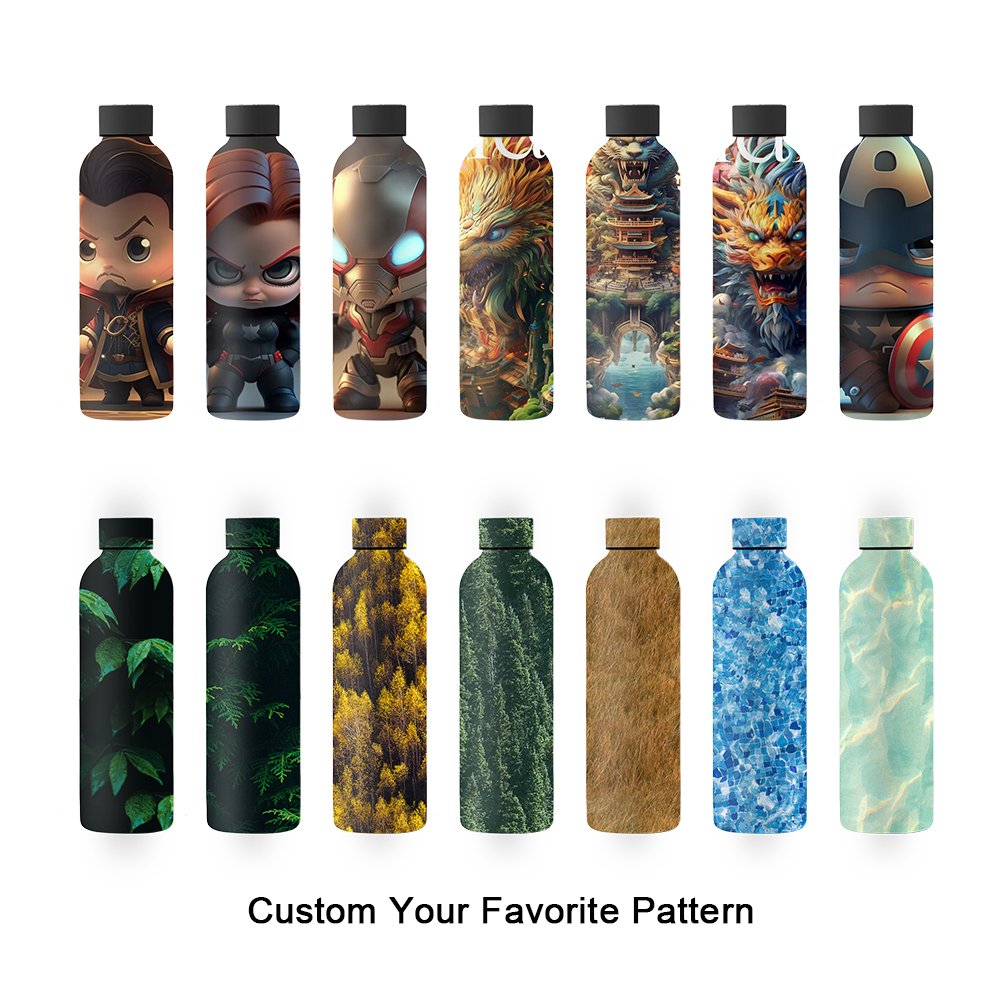 Custom Portable 500 ml Thermal Flask Double Wall Stainless Steel Insulated Drink Bottle Tumbler Water Bottle with Lid