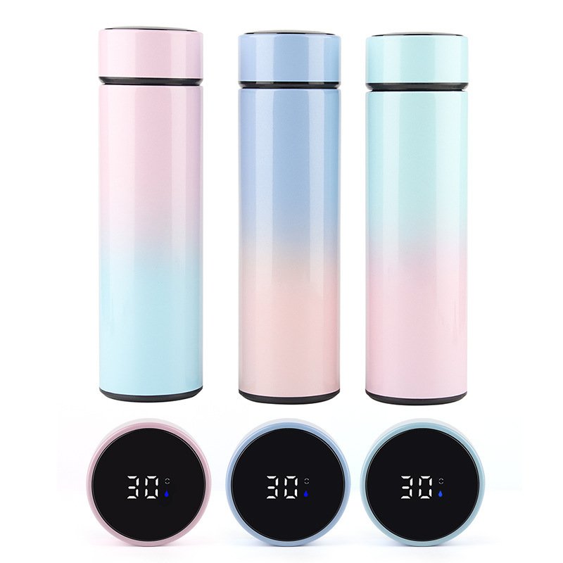 Double-layer Stainless Steel Vacuum Flask Gift Custom Logo Mug Smart Touch Temperature Display termo digital cup water bottle