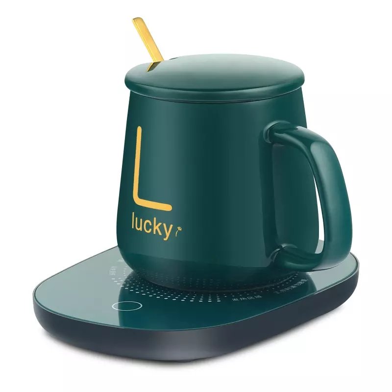 Custom Electric USB Self Heating Pad Cups Gift Set Box Mug Smart Tea Coffee Mug Cup Warmer Set For Gift
