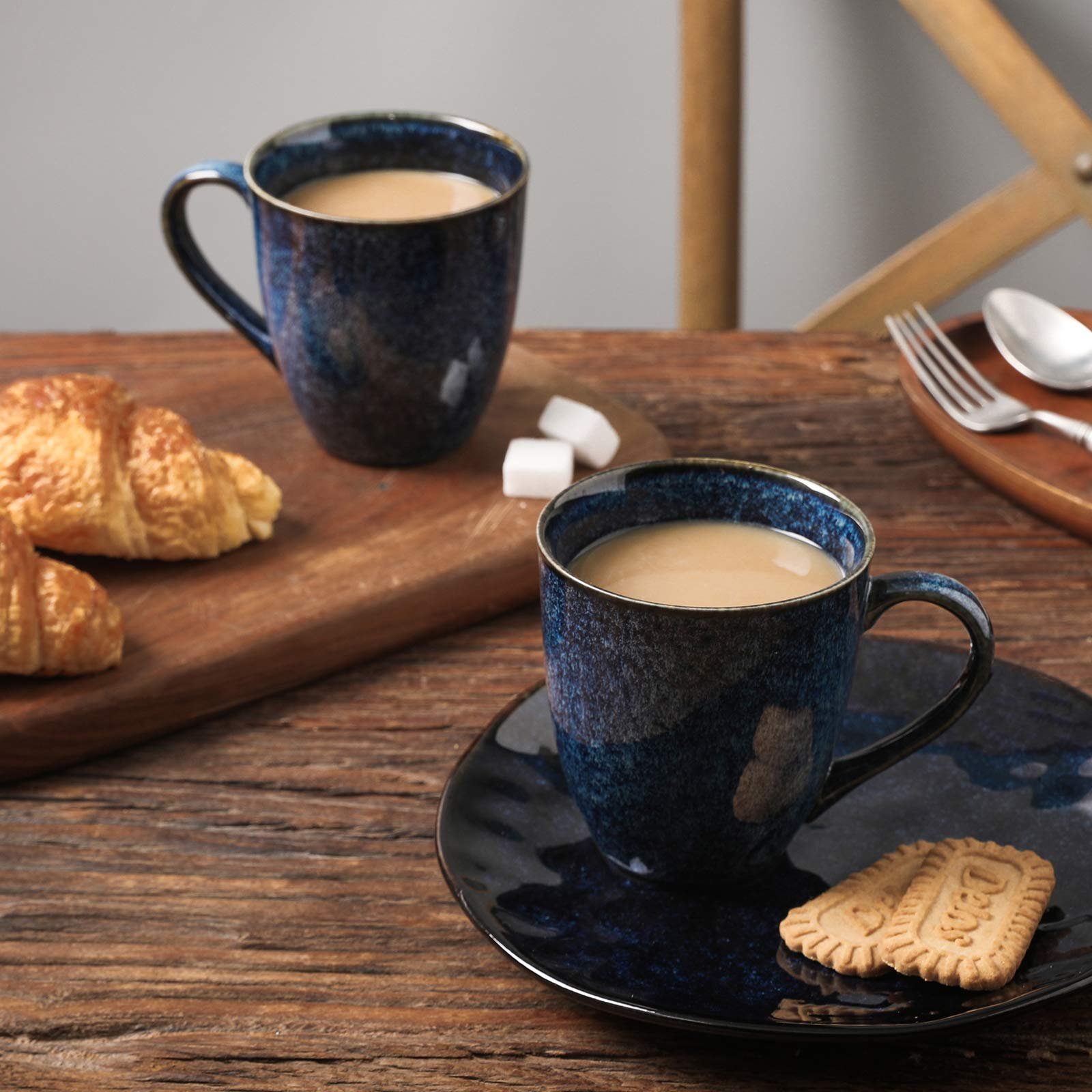 Ceramic Coffee Mug Unique Glazed With Handle For Coffee,Tea,Milk,Cocoa,Cereal(blue) Special Glazed