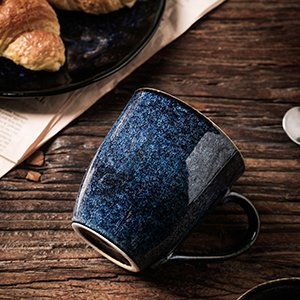 Ceramic Coffee Mug Unique Glazed With Handle For Coffee,Tea,Milk,Cocoa,Cereal(blue) Special Glazed