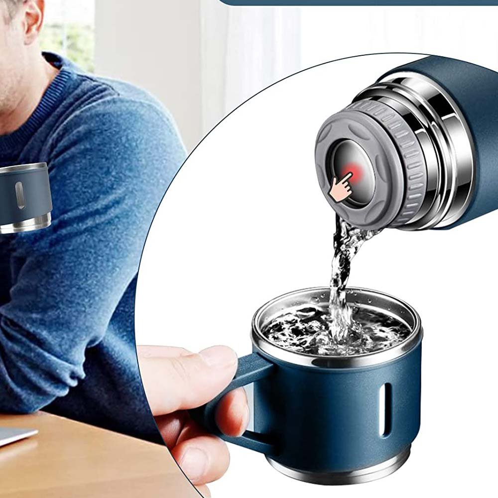 Custom Logo Travel Coffee Outdoor Tea Stainless Steel Vacuum Flask Thermos Mug Gift Set For Corporate Business