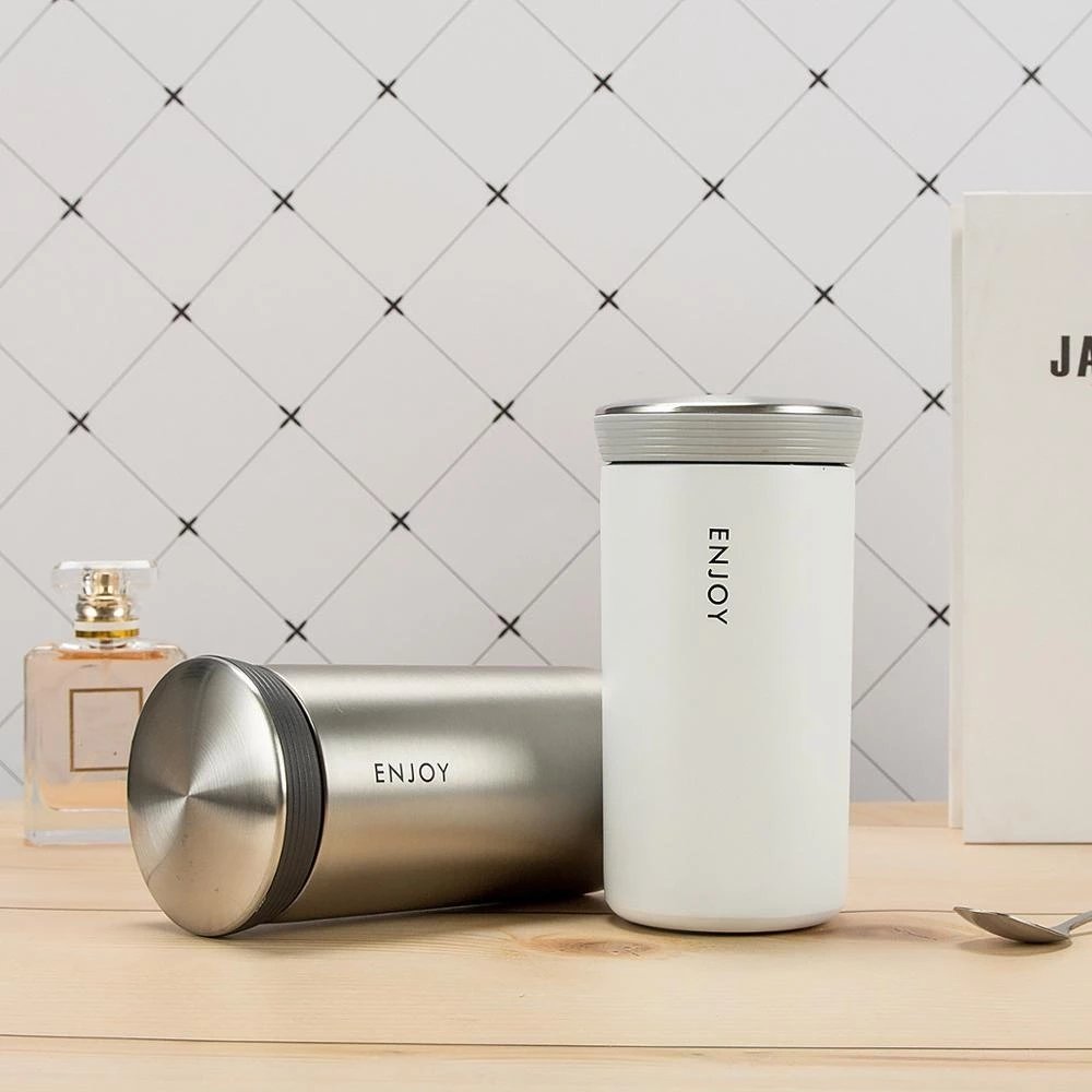 New 350ml Thermos Mug With Filter Business Style Double Wall Stainless Steel Vacuum Flasks Coffee Tea Travel Mug Thermocup