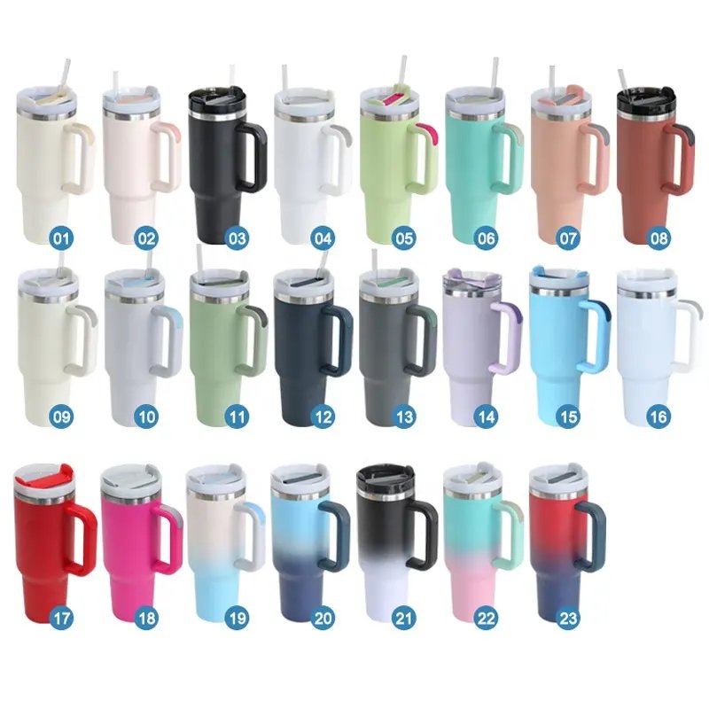 2024 Custom Logo Hot Selling tumblers wholesale bulk insulated tumbler 40oz Stainless steel Tumbler With Handle And Straw