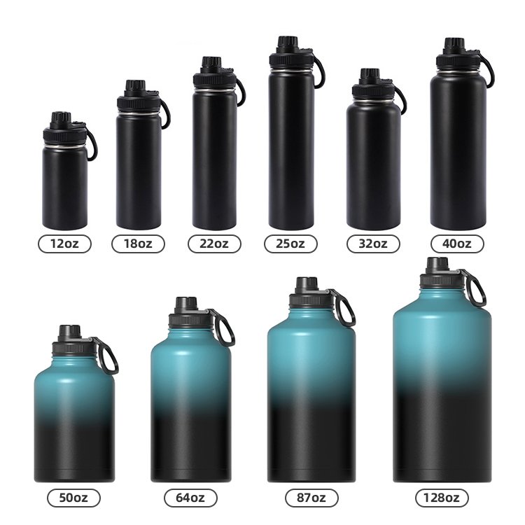 Custom 24oz 32oz 40oz Gradient Colorful Double Wall Vacuum Flask Gym Sports Insulated Stainless Steel Oem Outdoor Water Bottles
