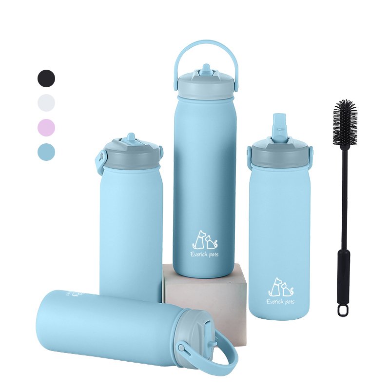 Travel metal flask sports hot vacuum waterbottle manufacturer in bulk 32oz stainless steel water bottle with straw custom logo
