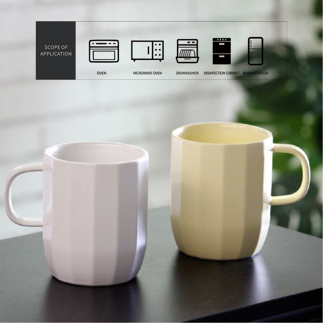 400ml Cream White Color Polygonal Embossed Ceramic Coffee Mug Porcelain Tea Cup For Home Office Cafe