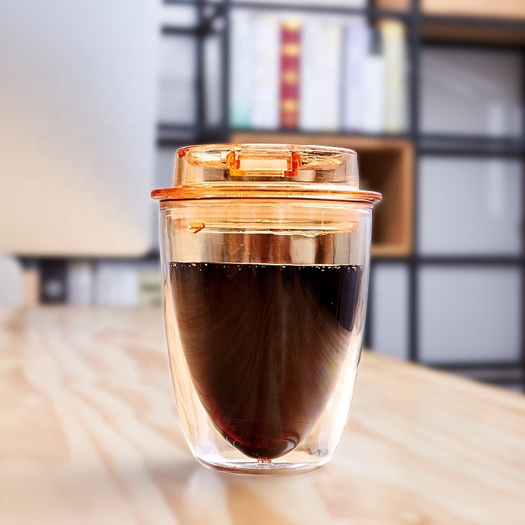 320ml BPA Free Reusable Double Wall Tumbler Plastic Coffee Cup Clear Tumbler with Lid and Straw Egg Shape Coffee Mug For Party