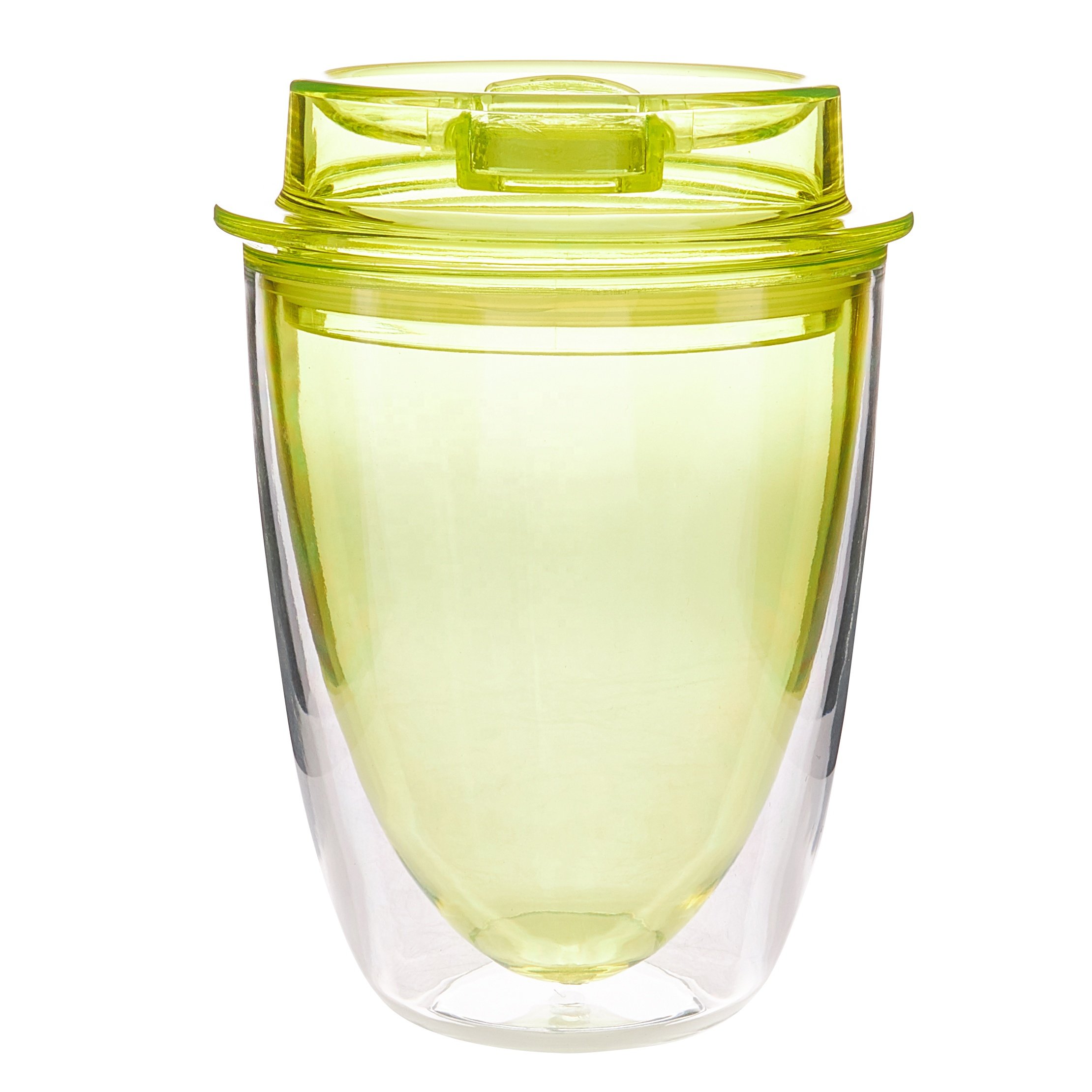 320ml BPA Free Reusable Double Wall Tumbler Plastic Coffee Cup Clear Tumbler with Lid and Straw Egg Shape Coffee Mug For Party
