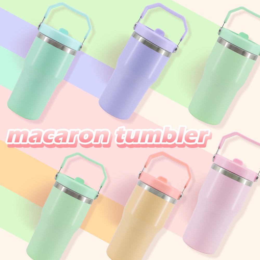 Matte 20oz flip straw sublimation blank Insulation cup stainless steel double wall insulated tumbler water bottle travel mug
