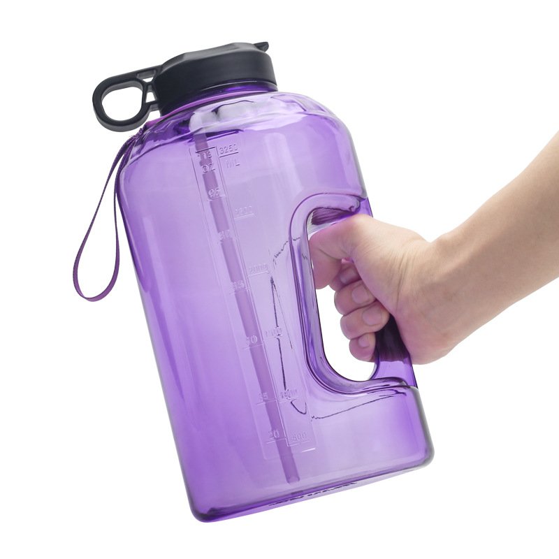 2.5L Outdoor Sports Gym Water Bottles Plastic Cup Half Gallon Jug With Straw And Motivational