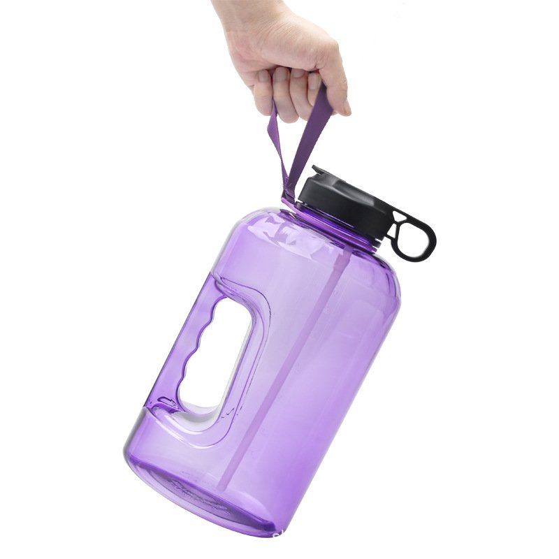 2.5L Outdoor Sports Gym Water Bottles Plastic Cup Half Gallon Jug With Straw And Motivational