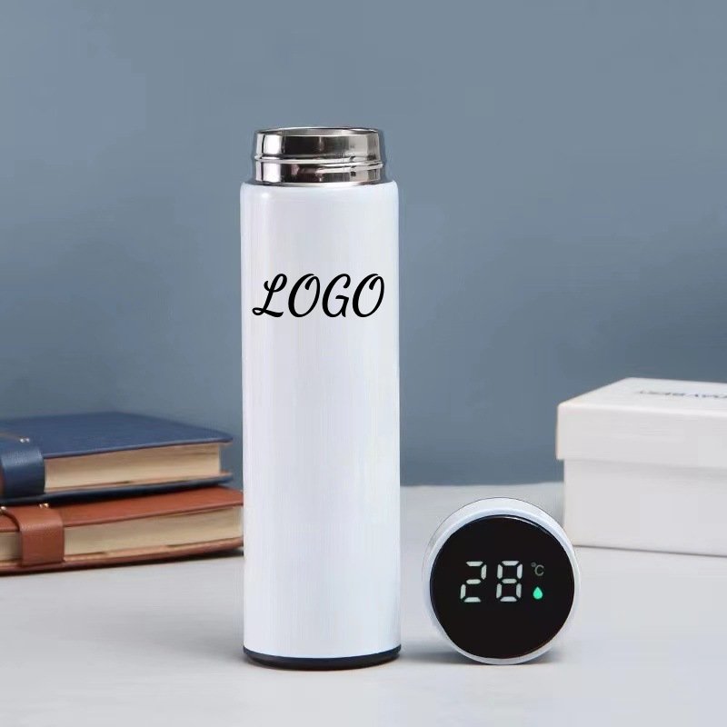 Custom Water Bottle Digital Personalize Cup Intelligent text your pictures Temperature Display gym sports Vacuum Flask with Logo