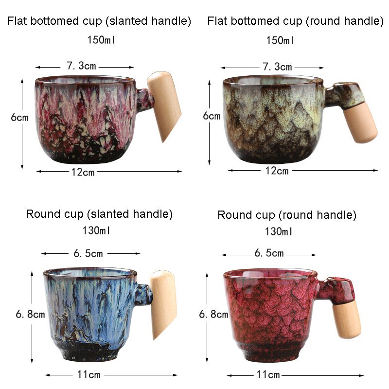 Distinctive 250ml Porcelain Japanese Kiln Change Tea Coffee Mug Good Quality Colorful Ceramic Cup Crackle Glaze Creative Food