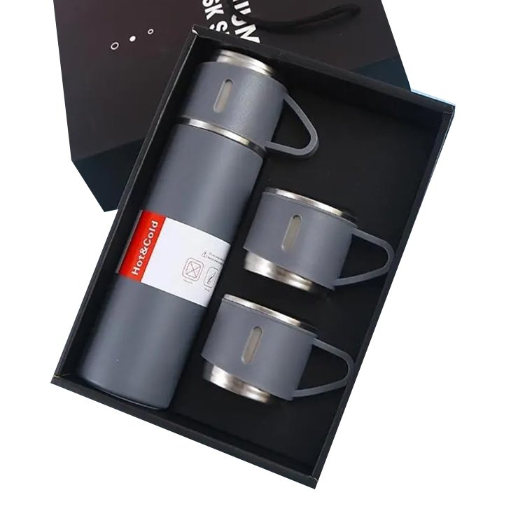 Corporate Business Gift Box Set Drinkware Set Thermos Vacuum Flask Stainless Steel Water Bottle Custom Logo Luxury with 2 Cup