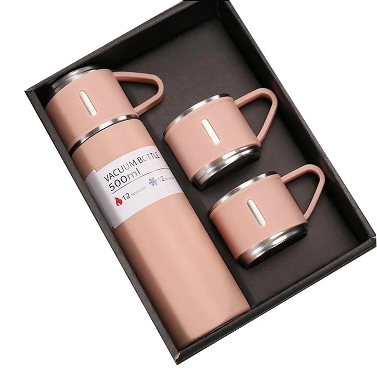 Corporate Business Gift Box Set Drinkware Set Thermos Vacuum Flask Stainless Steel Water Bottle Custom Logo Luxury with 2 Cup