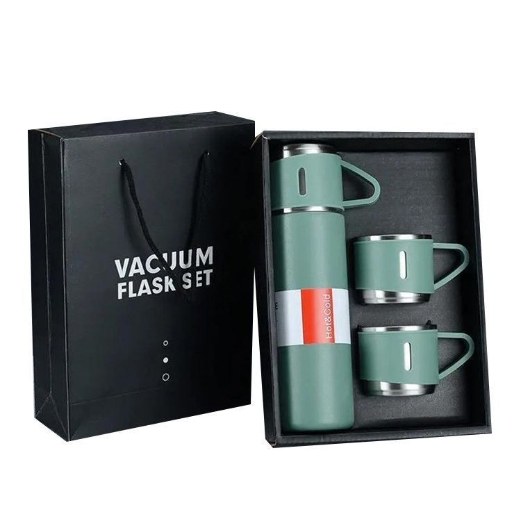 Corporate Business Gift Box Set Drinkware Set Thermos Vacuum Flask Stainless Steel Water Bottle Custom Logo Luxury with 2 Cup