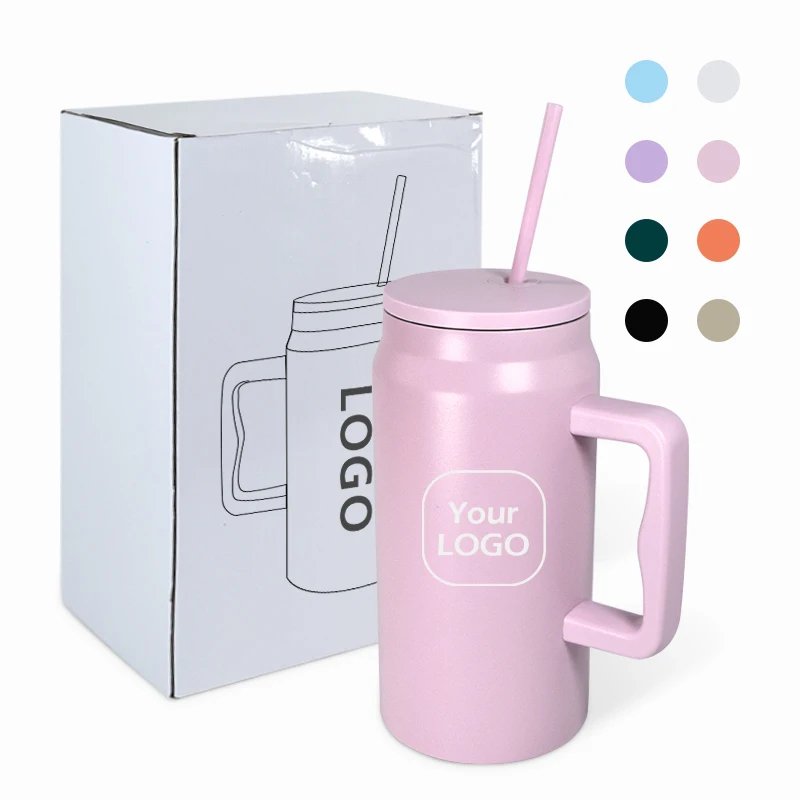 Custom Logo 50oz Cola Tumbler water jug Stainless Steel Leak Proof Travel Coffee Mug Vacuum Insulated 50oz Tumbler With Handle