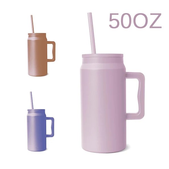 Custom Logo 50oz Cola Tumbler water jug Stainless Steel Leak Proof Travel Coffee Mug Vacuum Insulated 50oz Tumbler With Handle