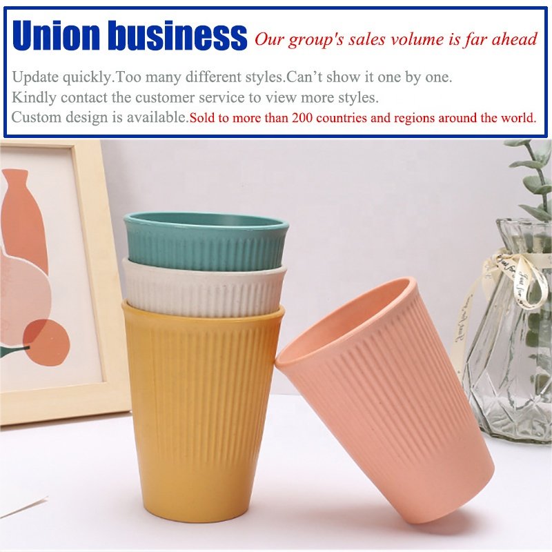 Wheat Straw Mug Plastic Dessert Cups Plastic Juice Cup Colorful Wheat Straw Plastic Cups Dishwasher Safe Multi Colors for Party