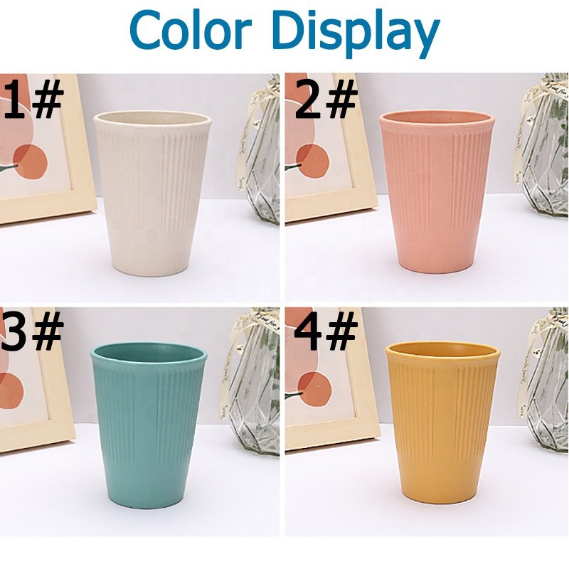 Wheat Straw Mug Plastic Dessert Cups Plastic Juice Cup Colorful Wheat Straw Plastic Cups Dishwasher Safe Multi Colors for Party