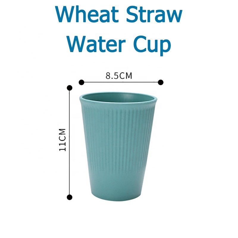 Wheat Straw Mug Plastic Dessert Cups Plastic Juice Cup Colorful Wheat Straw Plastic Cups Dishwasher Safe Multi Colors for Party