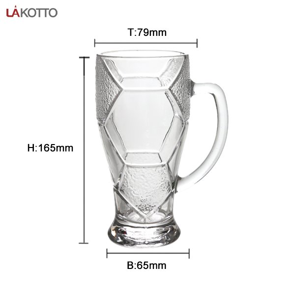 Oem Custom Logo Recycled Eco Friendly 13oz Glass Mugs For Beer Football Festival Promotion Beer Glass Mug