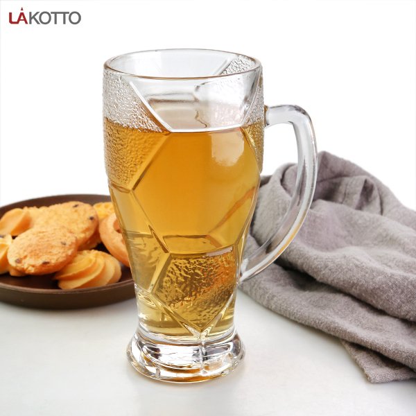Oem Custom Logo Recycled Eco Friendly 13oz Glass Mugs For Beer Football Festival Promotion Beer Glass Mug