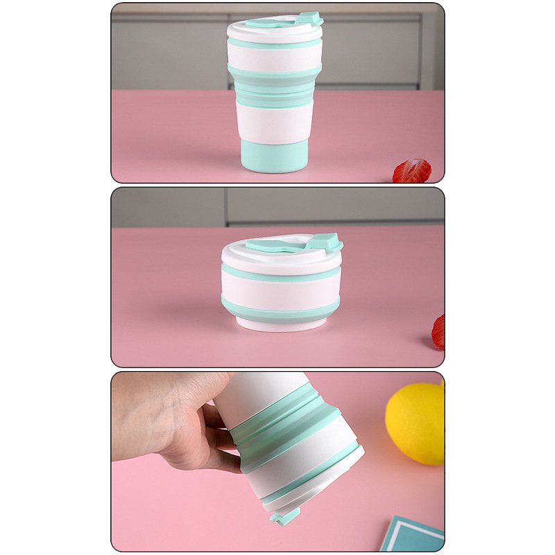 Silicone Folding Cup Portable Reusable Bpa Free Collapsible Travel Water Mug Foldable Drinking Cups for Camping Drinkware