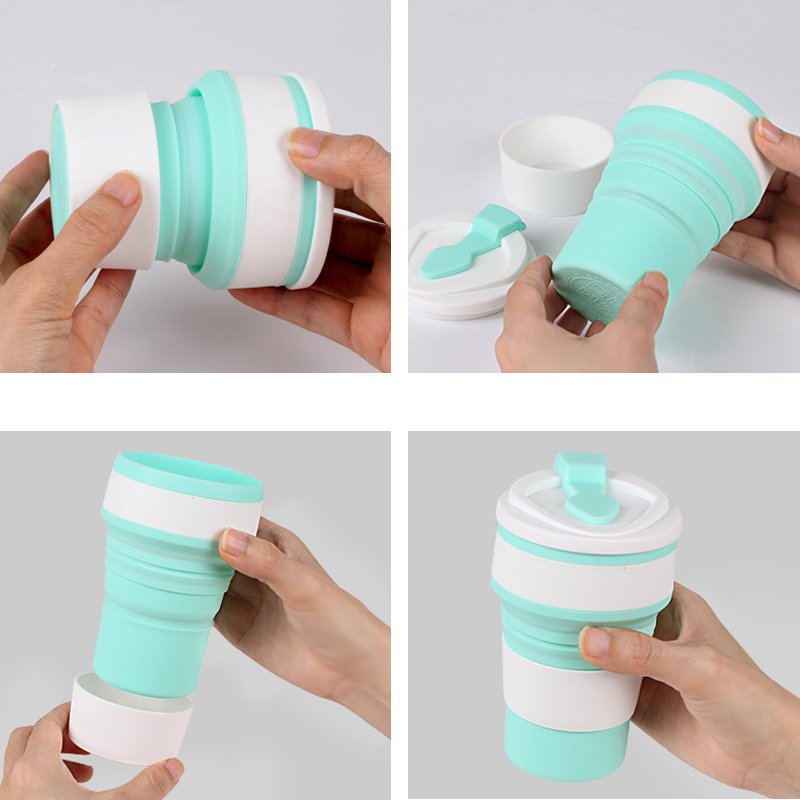 Silicone Folding Cup Portable Reusable Bpa Free Collapsible Travel Water Mug Foldable Drinking Cups for Camping Drinkware