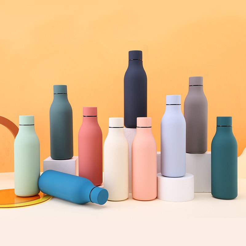 500ml Free Custom Name Vacuum Flask Double-wall Insulated Stainless Steel Thermos Water Bottles Thermal Portable Cup For Sport