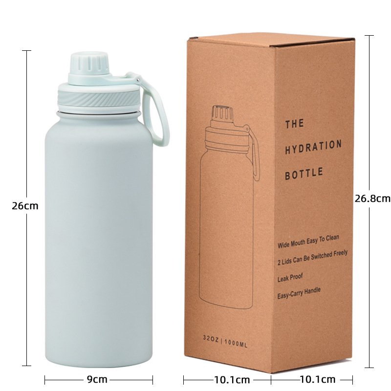 wholesale 34oz double wall insulated vacuum stainless steel gym sport 1000ml reusable water bottles with custom logo