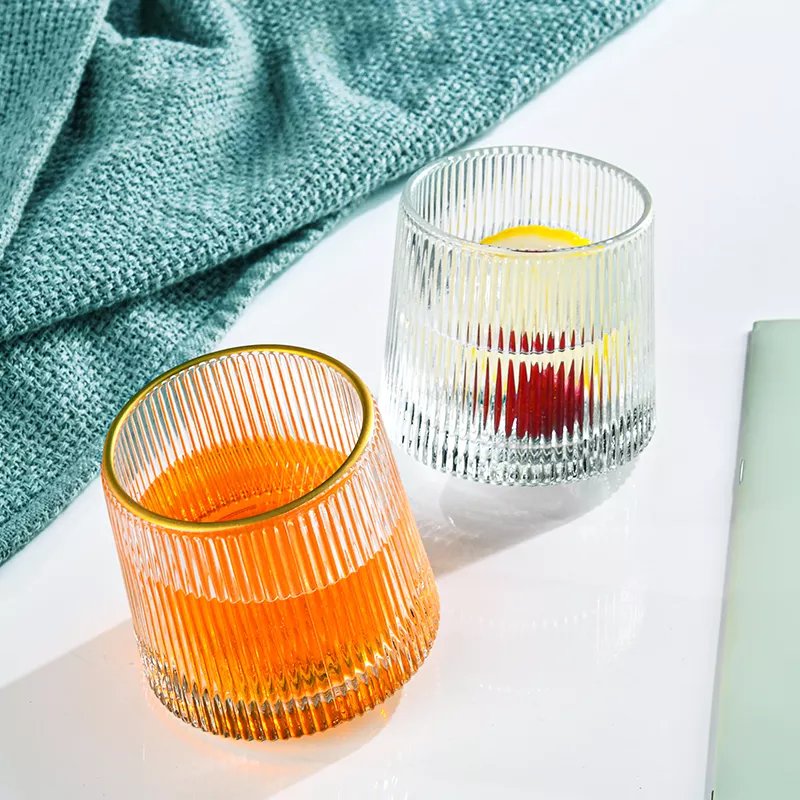 Hot selling high quality tumbler whisky glass exquisite spin glass wine mug rock whisky glass cup
