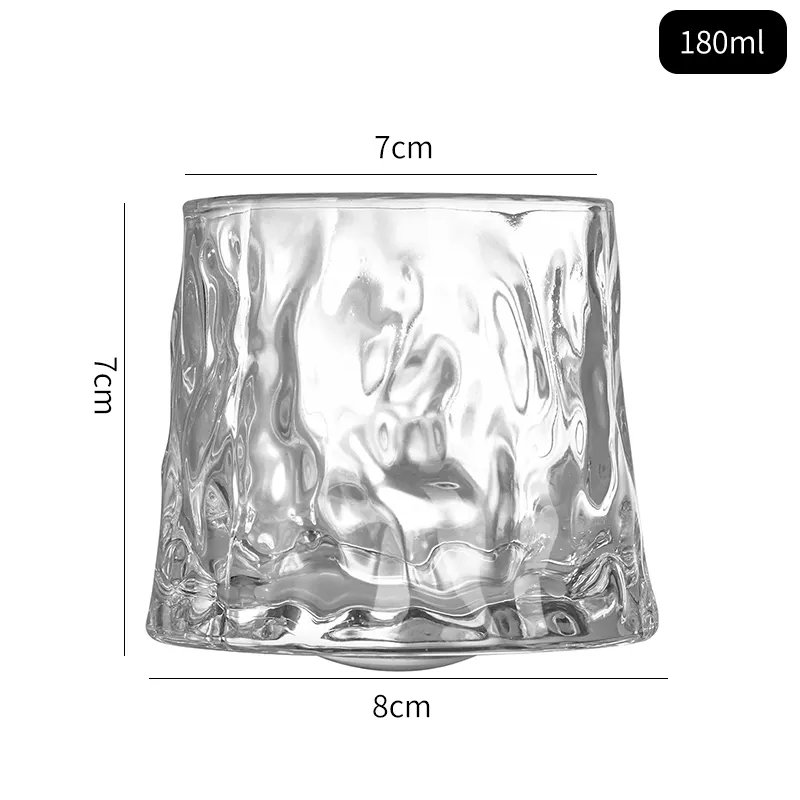 Hot selling high quality tumbler whisky glass exquisite spin glass wine mug rock whisky glass cup