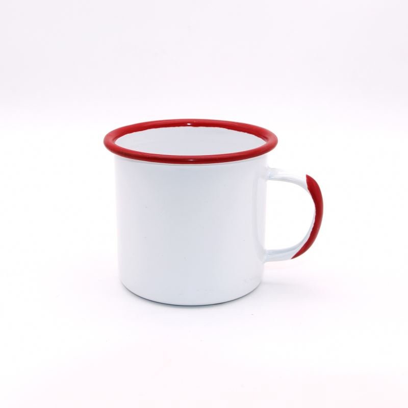 12 oz Custom Logo Coffee Mug Enamel Wholesale Camping Custom Pewter Cup Enamel Mug