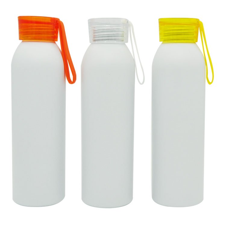 BPA Free 500ml Sport Aluminum Water Bottle With Silicone Strap