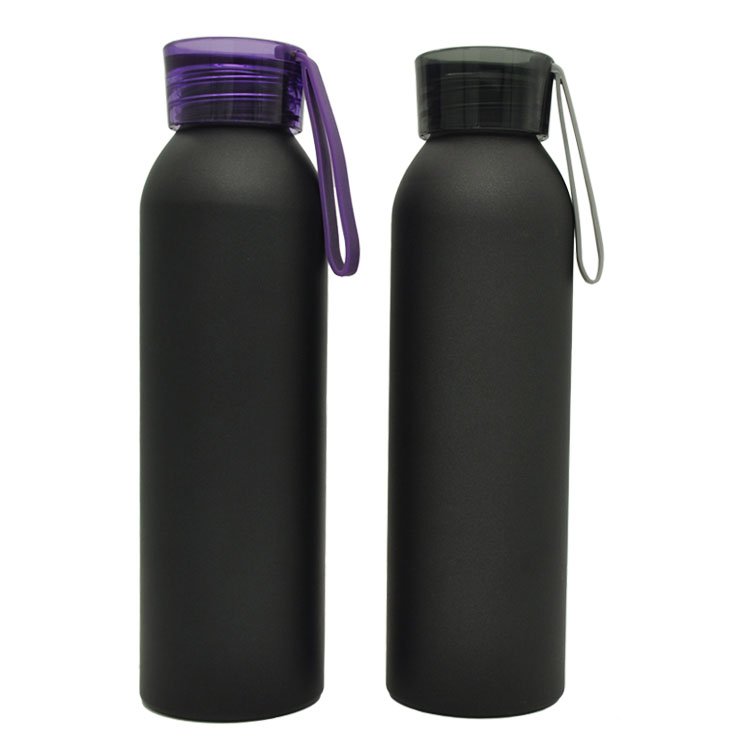 BPA Free 500ml Sport Aluminum Water Bottle With Silicone Strap