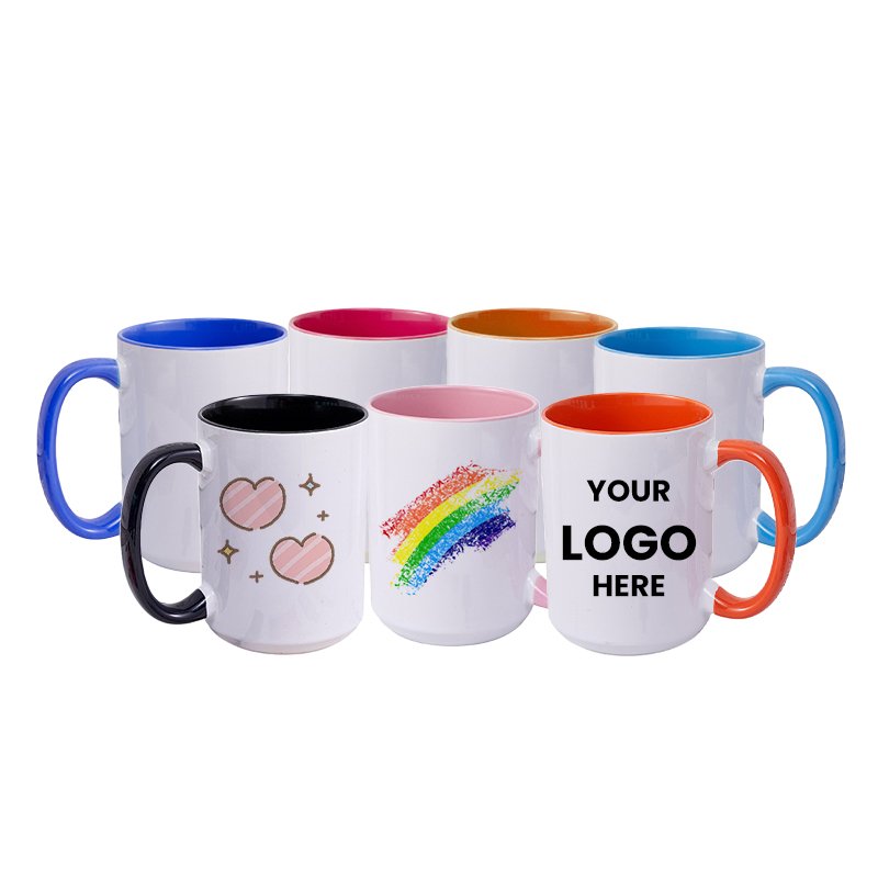 Wholesale Nordic 11oz Cute White Sublimation Custom Logo Coffee Mugs Ceramic Mug With Handle