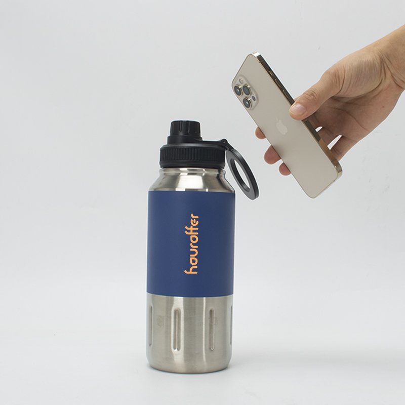 Private mold Vacuum flask 18/32/40 oz water bottle stainless steel for gym Water Bottle with Magnetic Cell Phone Holder