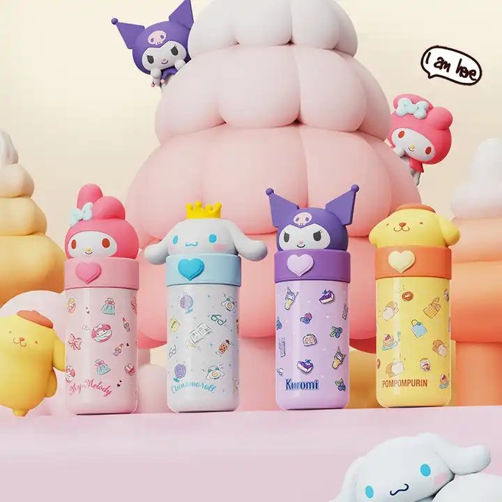 Tytopone 420ml Kawaii SanrioesKitty Kuromi Anime Stainless Steel Vacuum Flask Coffee Tea Milk Travel Portable Thermos Cup