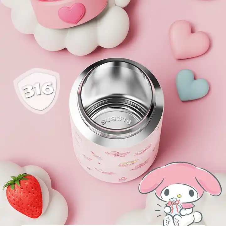 Tytopone 420ml Kawaii SanrioesKitty Kuromi Anime Stainless Steel Vacuum Flask Coffee Tea Milk Travel Portable Thermos Cup