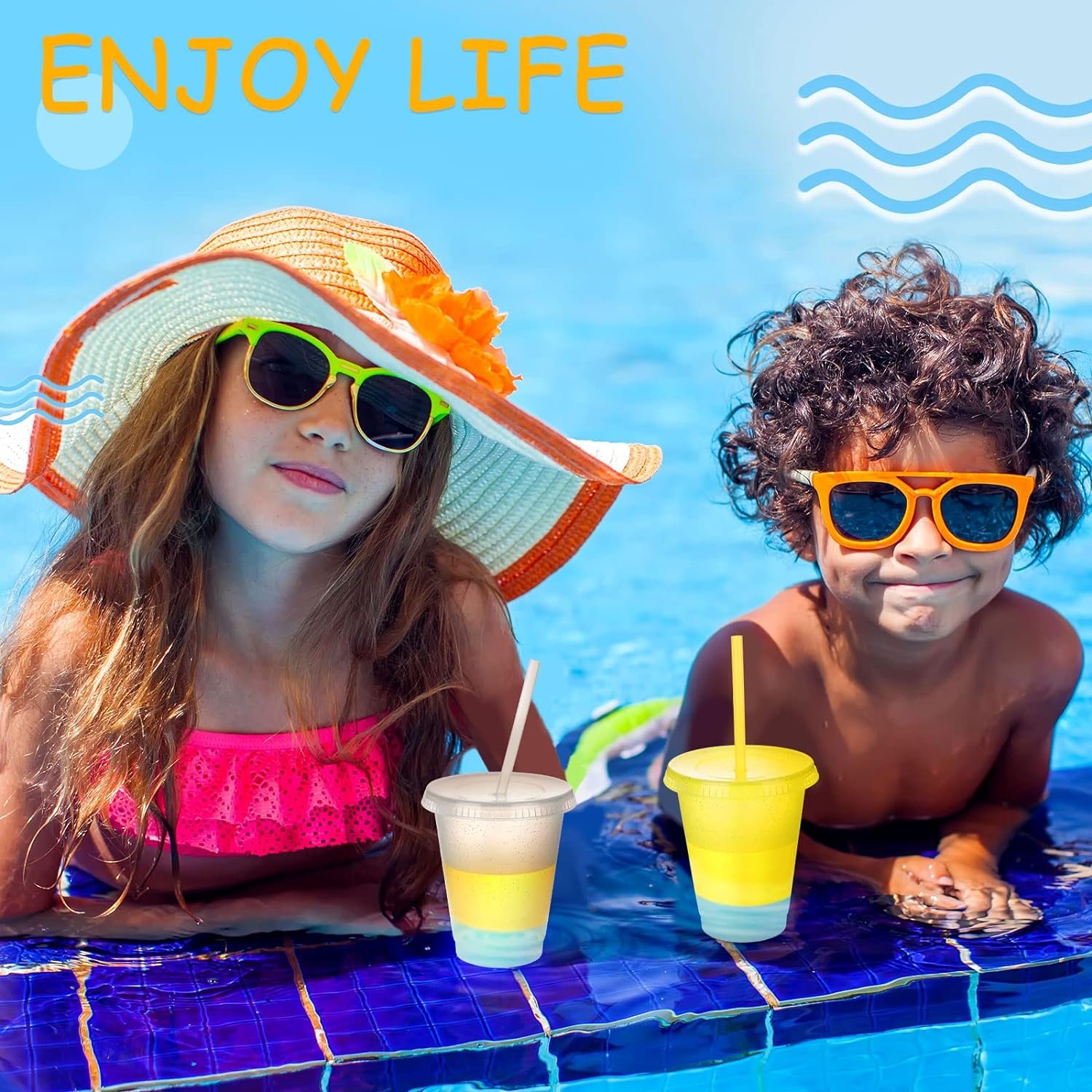 500ml plastic reusable cup with straw Reusable Water Bottle Iced Coffee Travel Mug Cup for Adults Parties