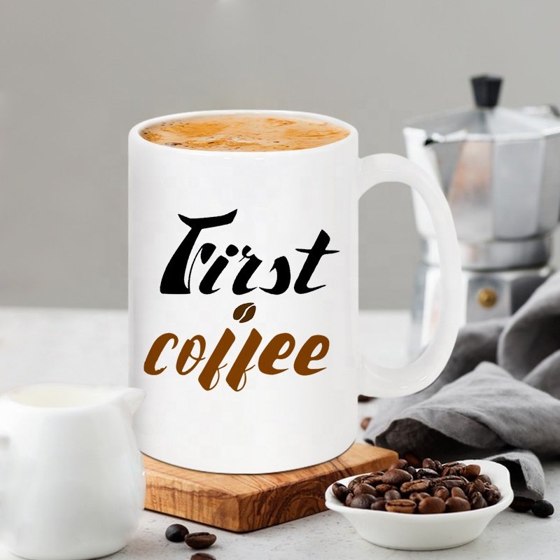 USA Warehouse 15oz Custom DIY Ceramic Coffee Blank Ceramics Sublimation White Blank Mug Coffee Cup