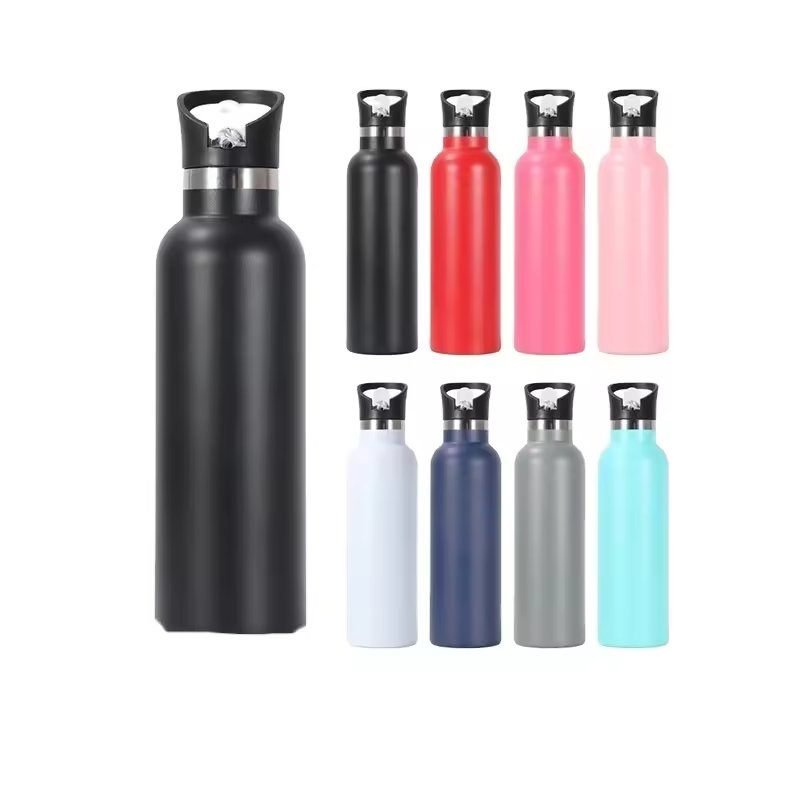 Hot Custom Logo Food Grade Double Wall Stainless Steel Water Bottle Insulated Vacuum Flask With Optional Lid