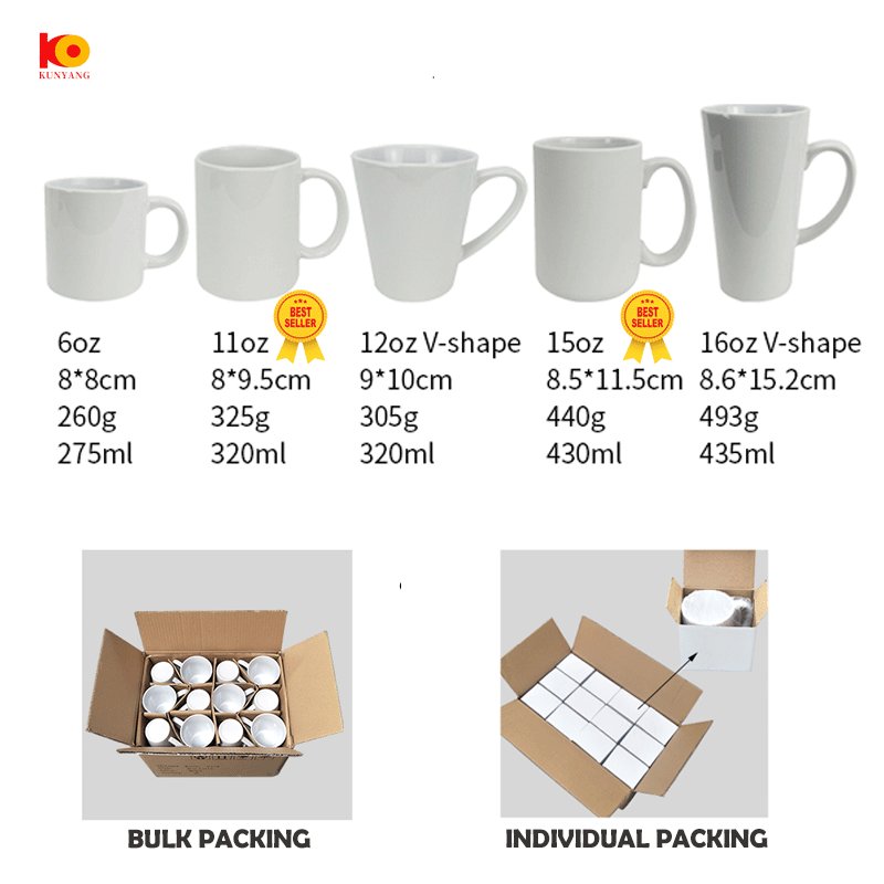 Kunyang High costom color changing cup Quality Sublimation Blank Magic Sublimation Mugs color changing cup