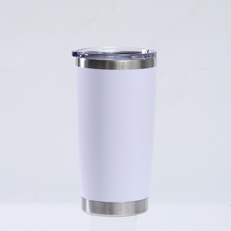 20oz tumbler powder coated vacuum flask reusable coffee stainless steel car cups for travel